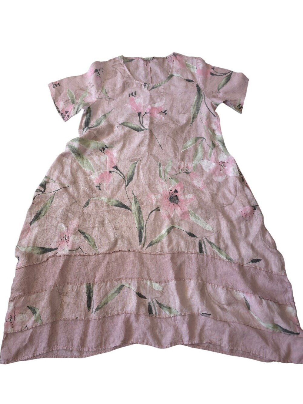 Alessia Pacini Floral Flax Linen Dress - Picture 2 of 6